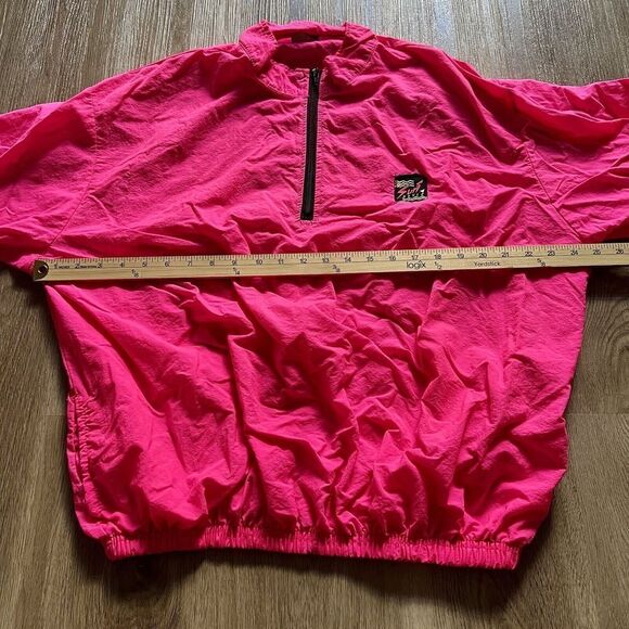 Surf Style Pink Jacket Windbreaker Light Retro Atomic Neon XL 52" girth OSFA XH - Picture 3 of 7